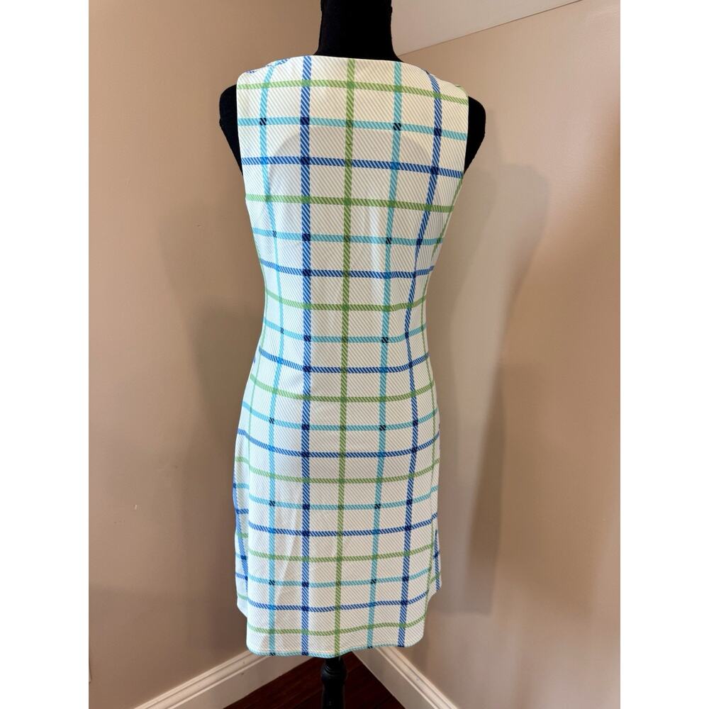 Jude Connally Blue & Green Plaid Print Sleeveless Dress Size XS - Picture 5 of 7